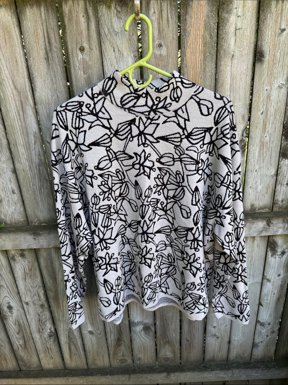 Christian Wijnants Abstract Floral Mockneck Jacquard Knit Sweater metallic M